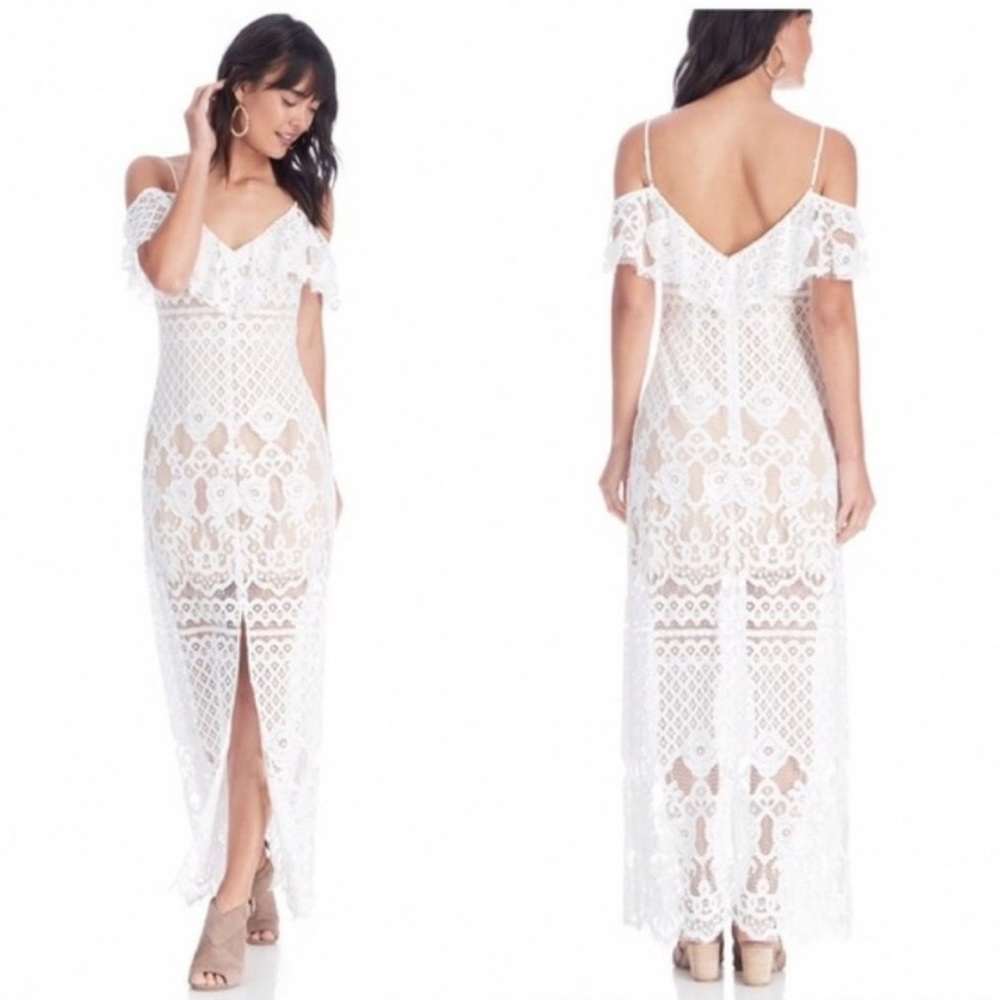WAYF White lace maxi dress